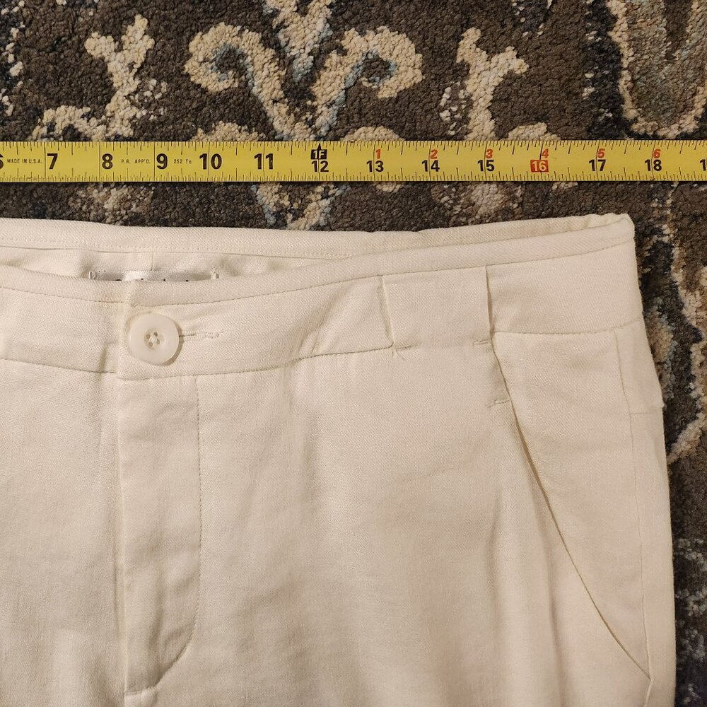 Cabi Everly Cream LINEN Blend Pants - Style # 813R - Size 12 - Picture 5 of 11